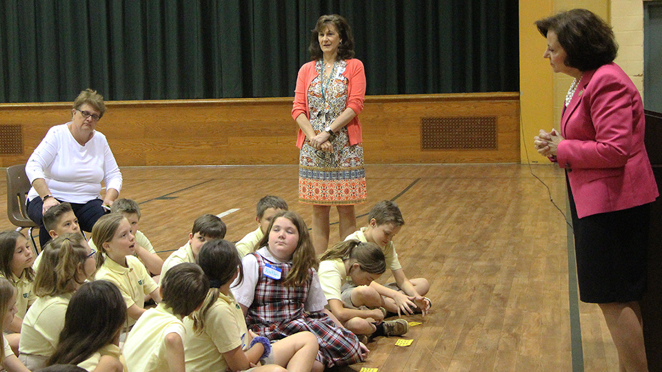 Fourth Grade Invites Senator Beidle to Return to Alma Mater Monsignor
