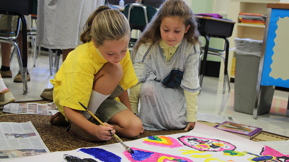 Third Grade Students are Muralists for a Day Monsignor Slade Catholic